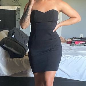Strapless black dress